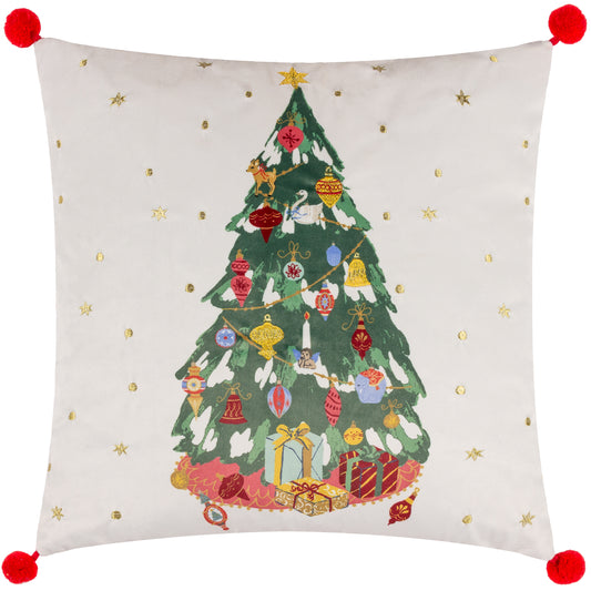 DECK THE HALLS TREE 43X43 CUSHION CASE MULTI