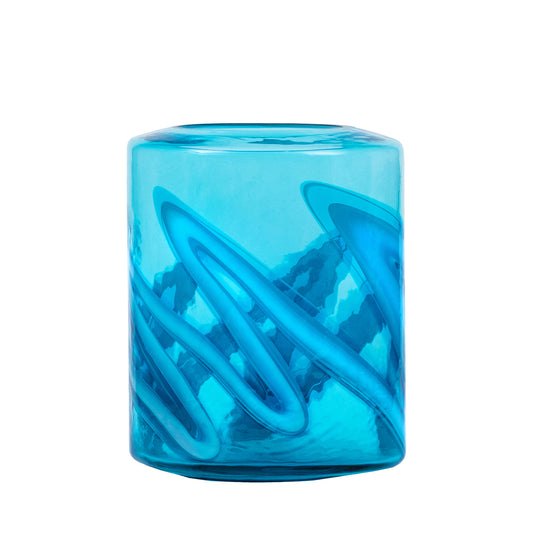 ELBE GLASS VASE AQUA