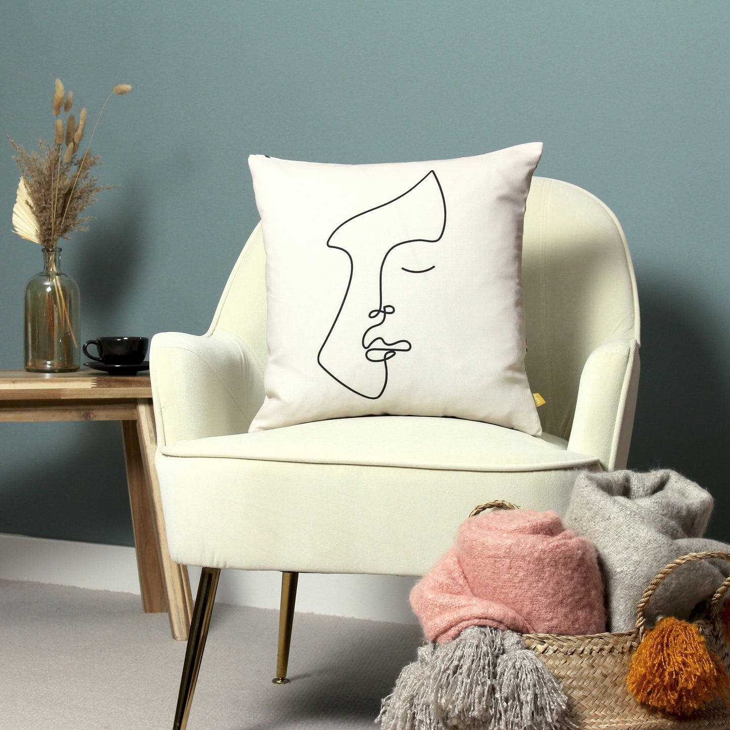 EMILE 43X43 CUSHION CASE ECRU