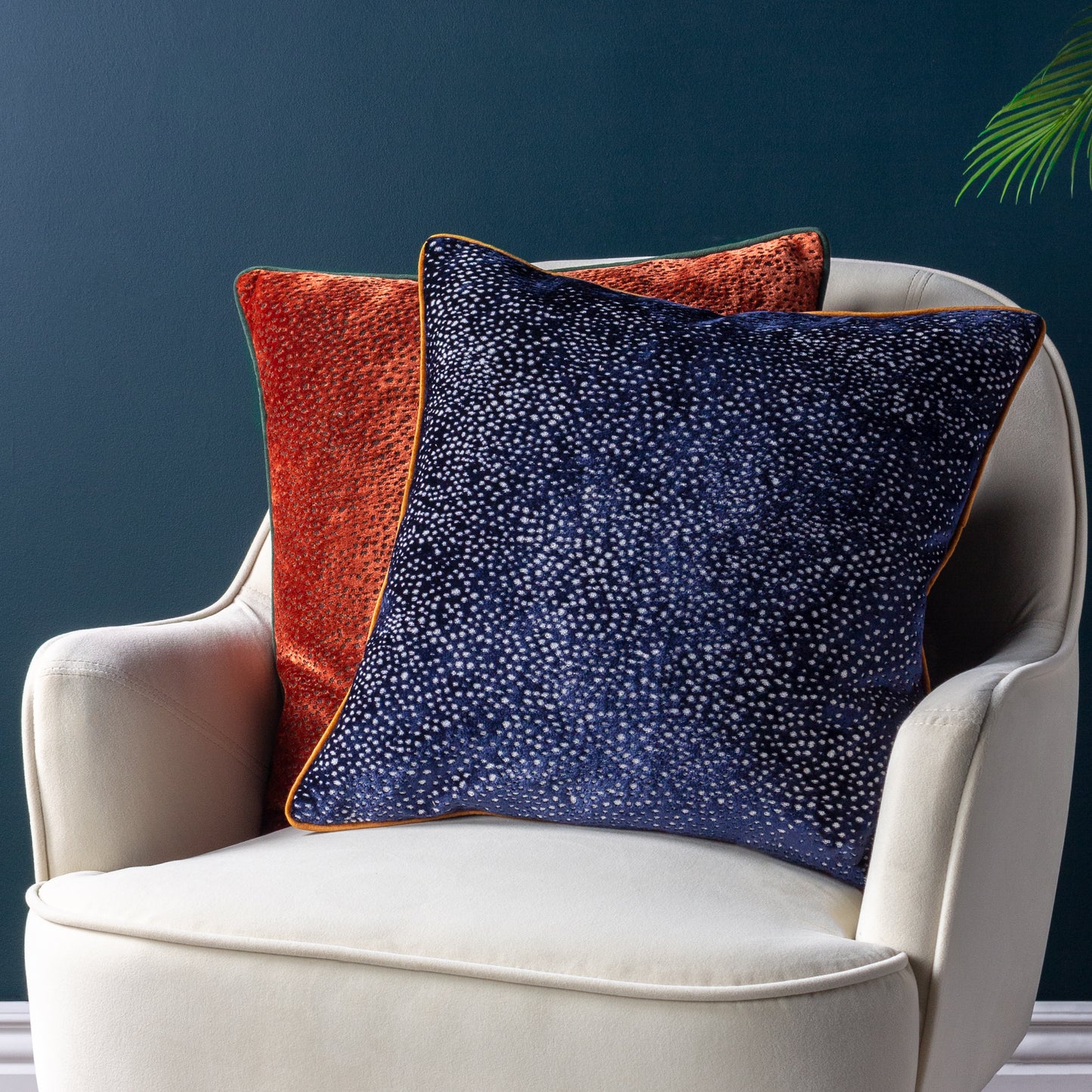 ESTELLE 45X45 CUSHION CASE NAVY/GINGER