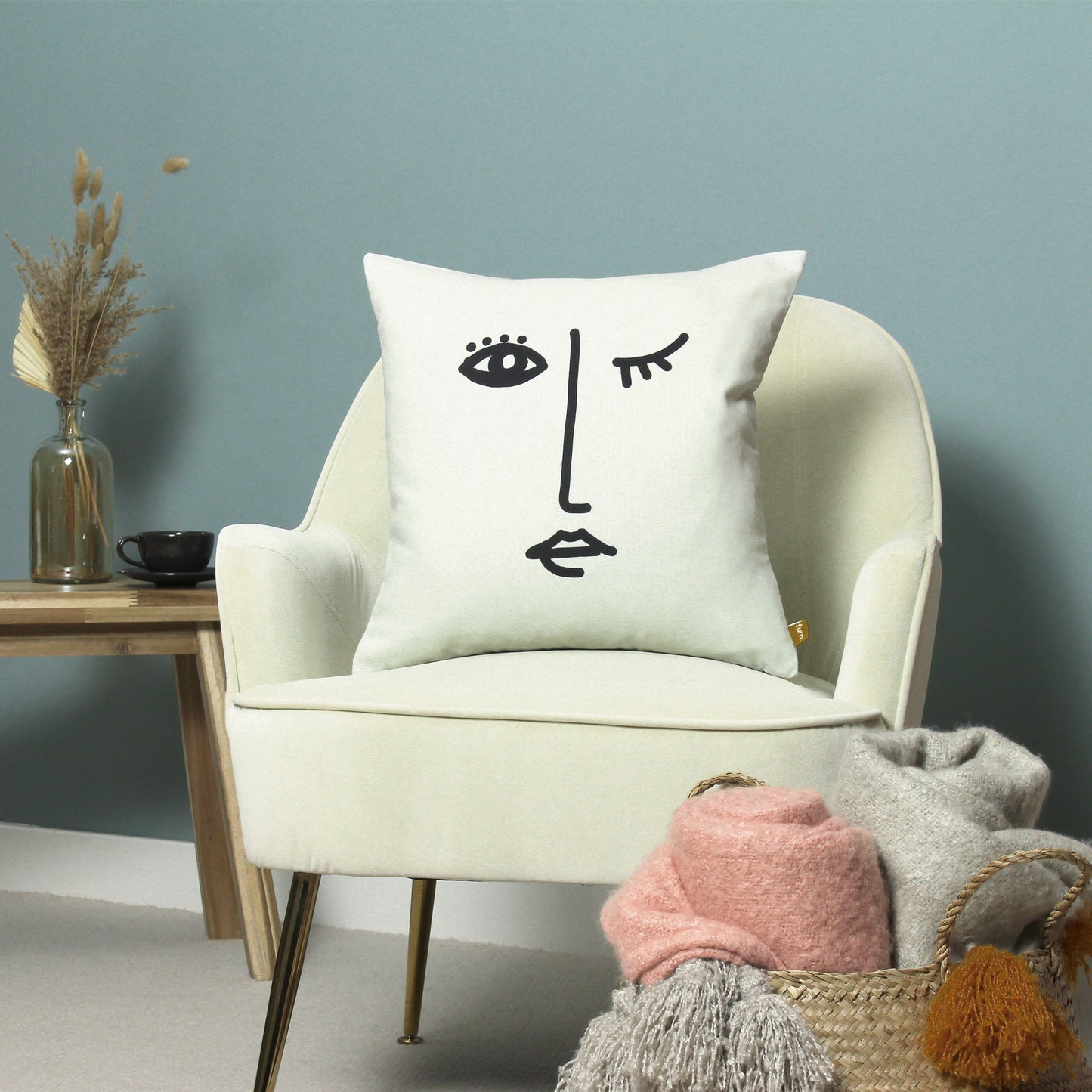 FEATURES 43X43 CUSHION CASE WHITE