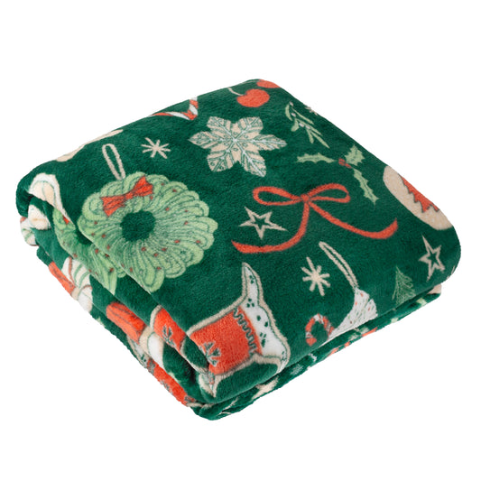 FESTIVE TREATS 130X150 THROW EMERALD