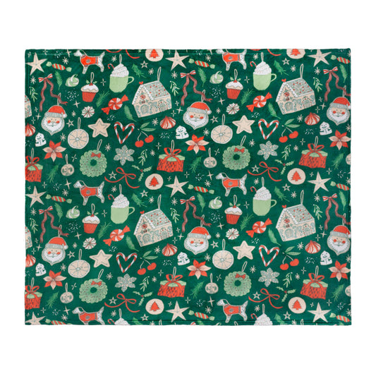 FESTIVE TREATS 130X150 THROW EMERALD