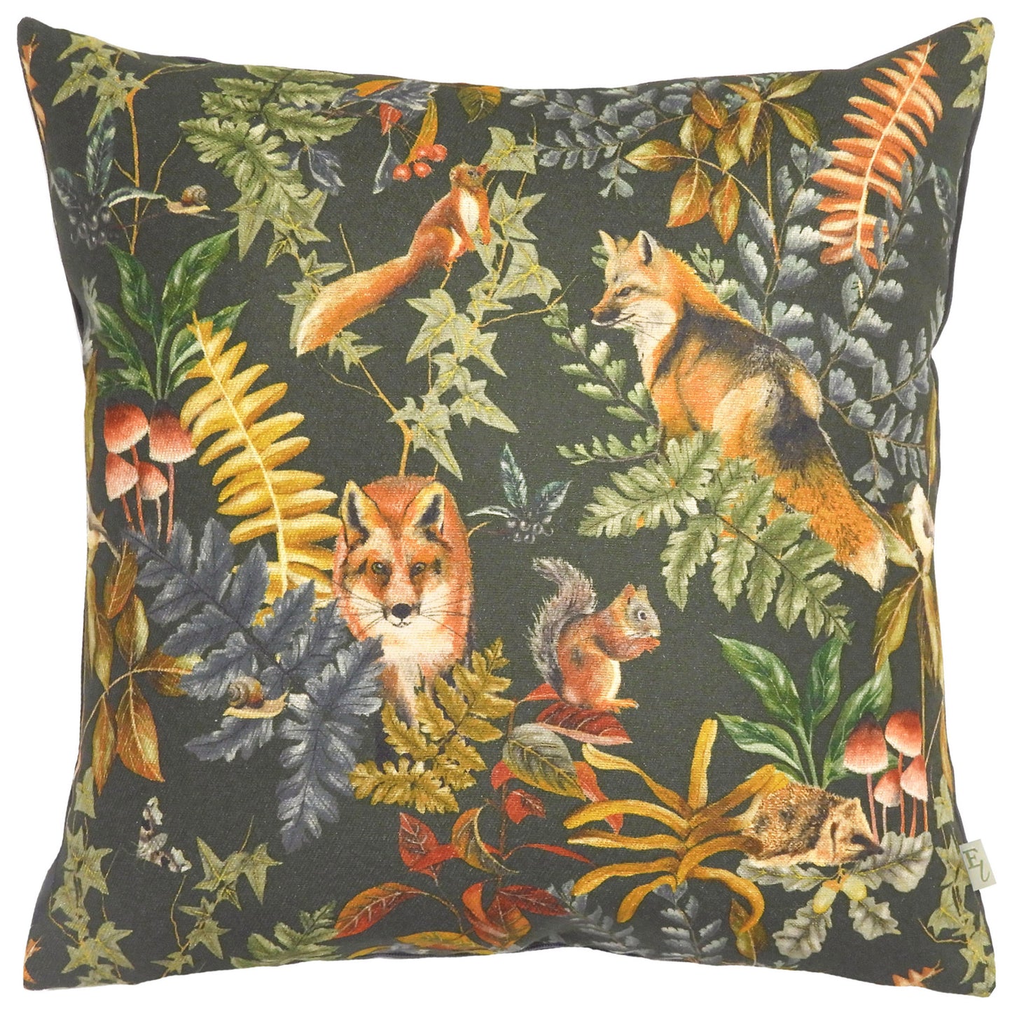 FOREST FOX REPEAT 43X43 CUSHION COVER GREY
