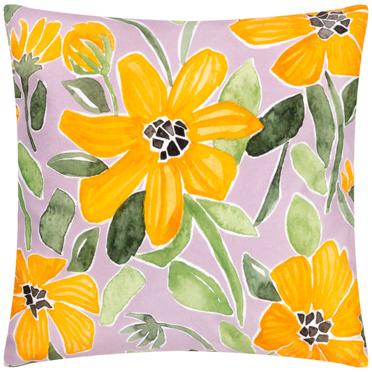 FLOWERS 43X43 OUTDOOR CUSHION CASE LILAC/ORANGE