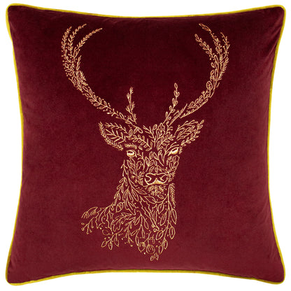 FOREST FAUNA STAG 50X50 C/CASE BURGUNDY/GOLD