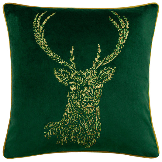 FOREST FAUNA STAG 50X50 C/CASE EMERALD/GOLD