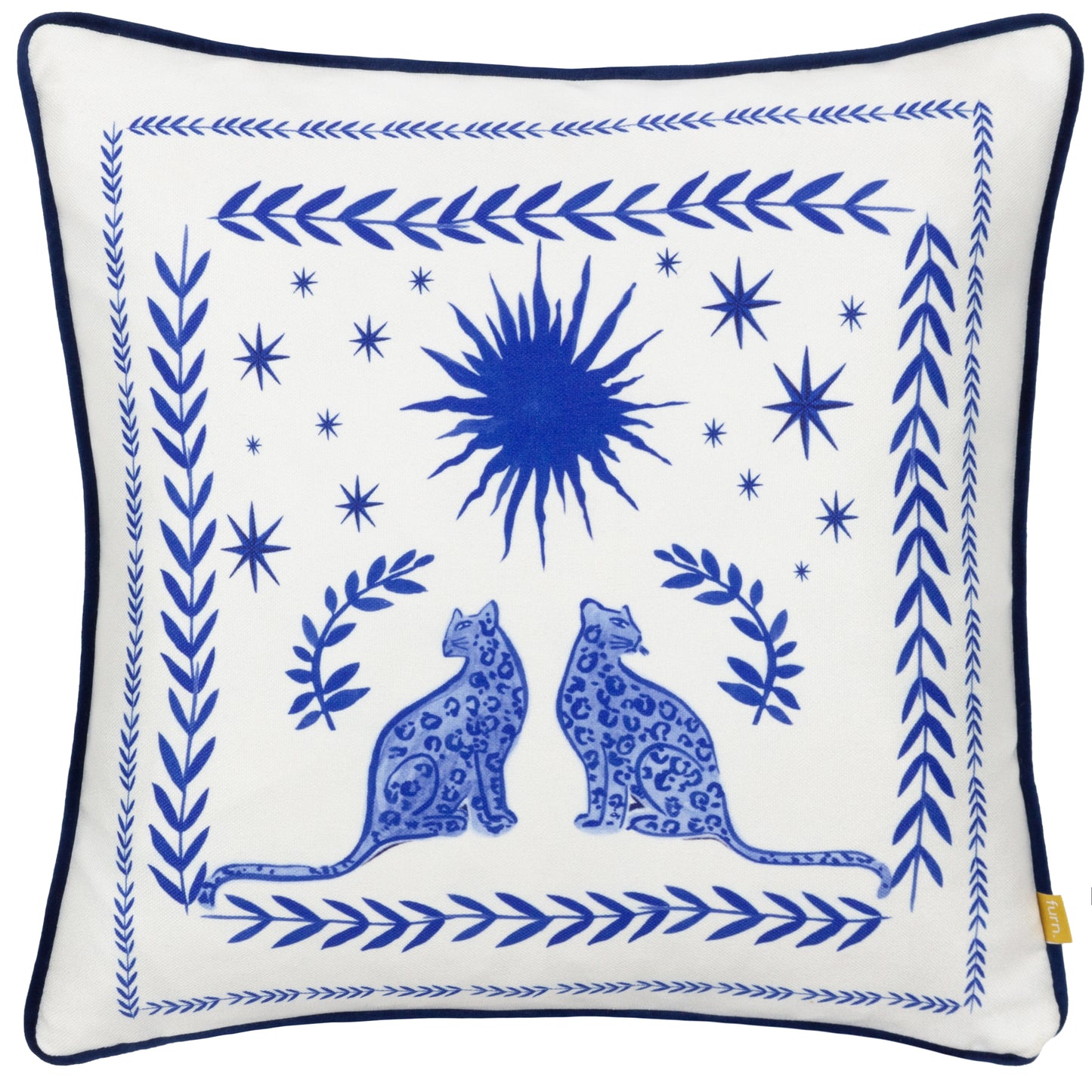 FRIEZE 43X43 CUSHION CASE BLUE/CORAL