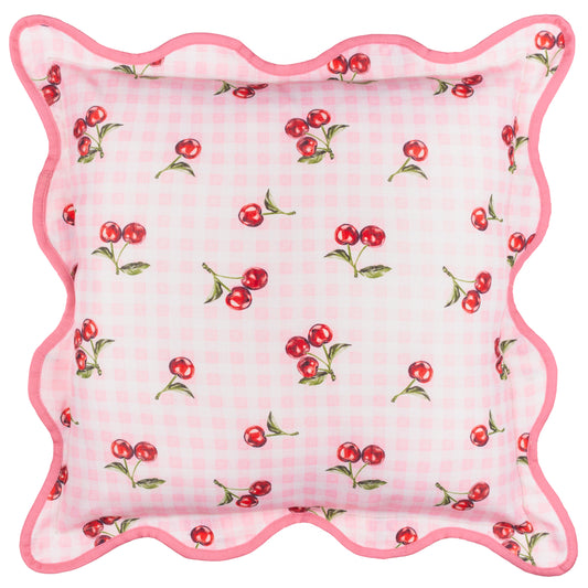 FRUITS CHERRIES 45X45 OUTDOOR CUSHION CASE PINK