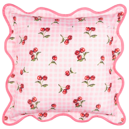FRUITS CHERRIES 45X45 OUTDOOR CUSHION CASE PINK
