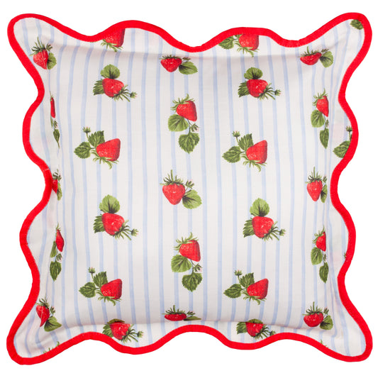 FRUITS STRAWBERRIES 45X45 OUTDOOR CUSHION CASE BLUE
