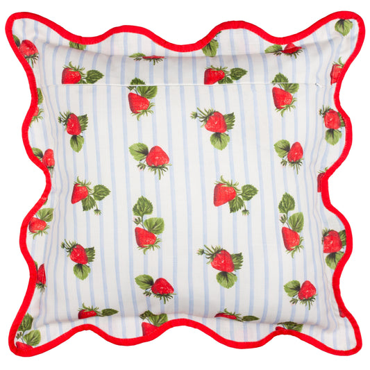 FRUITS STRAWBERRIES 45X45 OUTDOOR CUSHION CASE BLUE