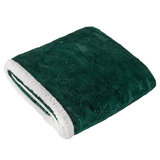 FESTIVE TIME SHERPA 140X180 THROW EMERALD
