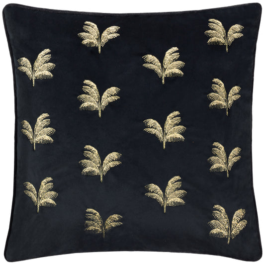 GUILDED PALMS 45X45 CUSHION CASE BLACK