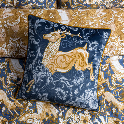 PIPED HAREWOOD 50X50 CUSHION CASE STAG