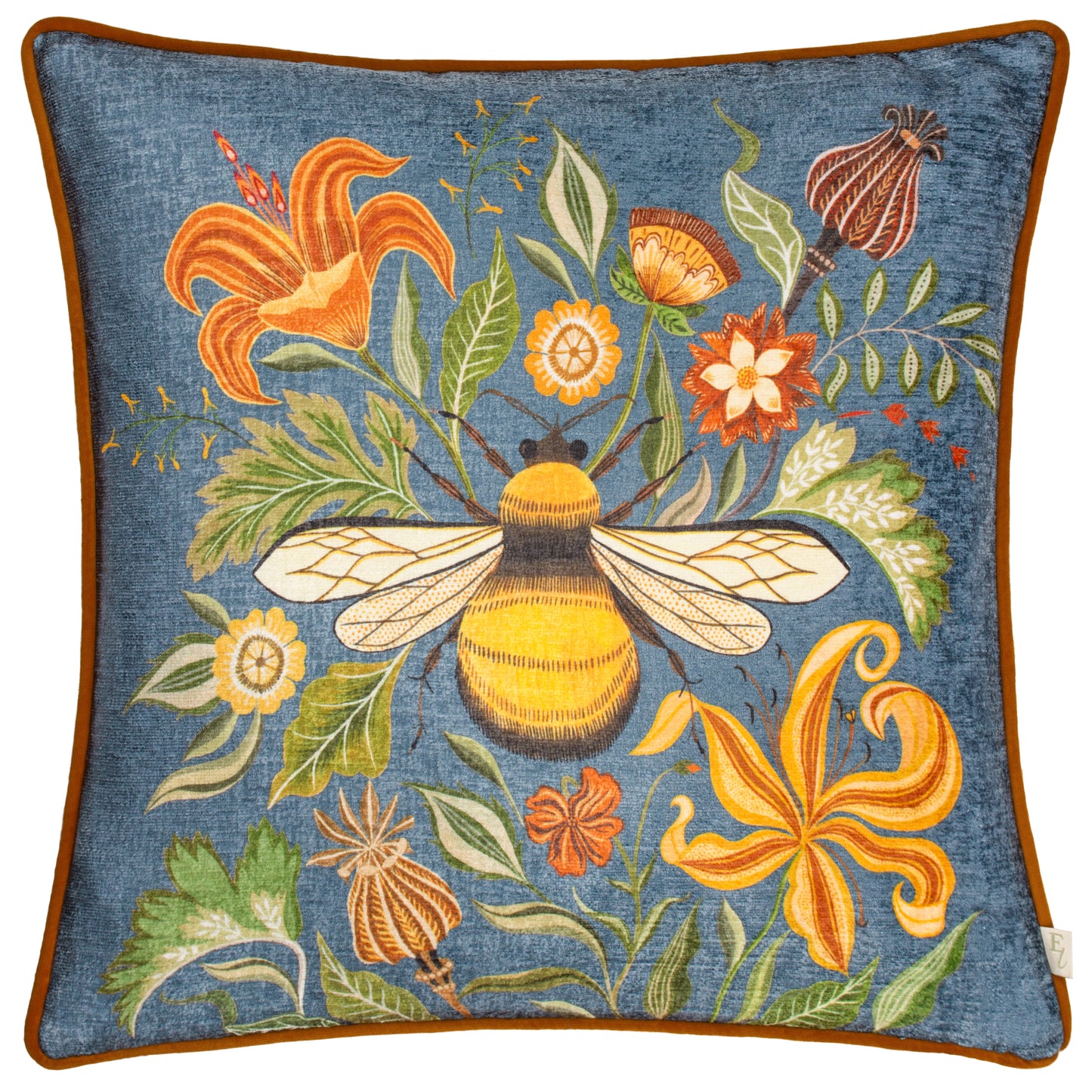 HAWTHORN BEE 43X43 CUSHION CASE PETROL