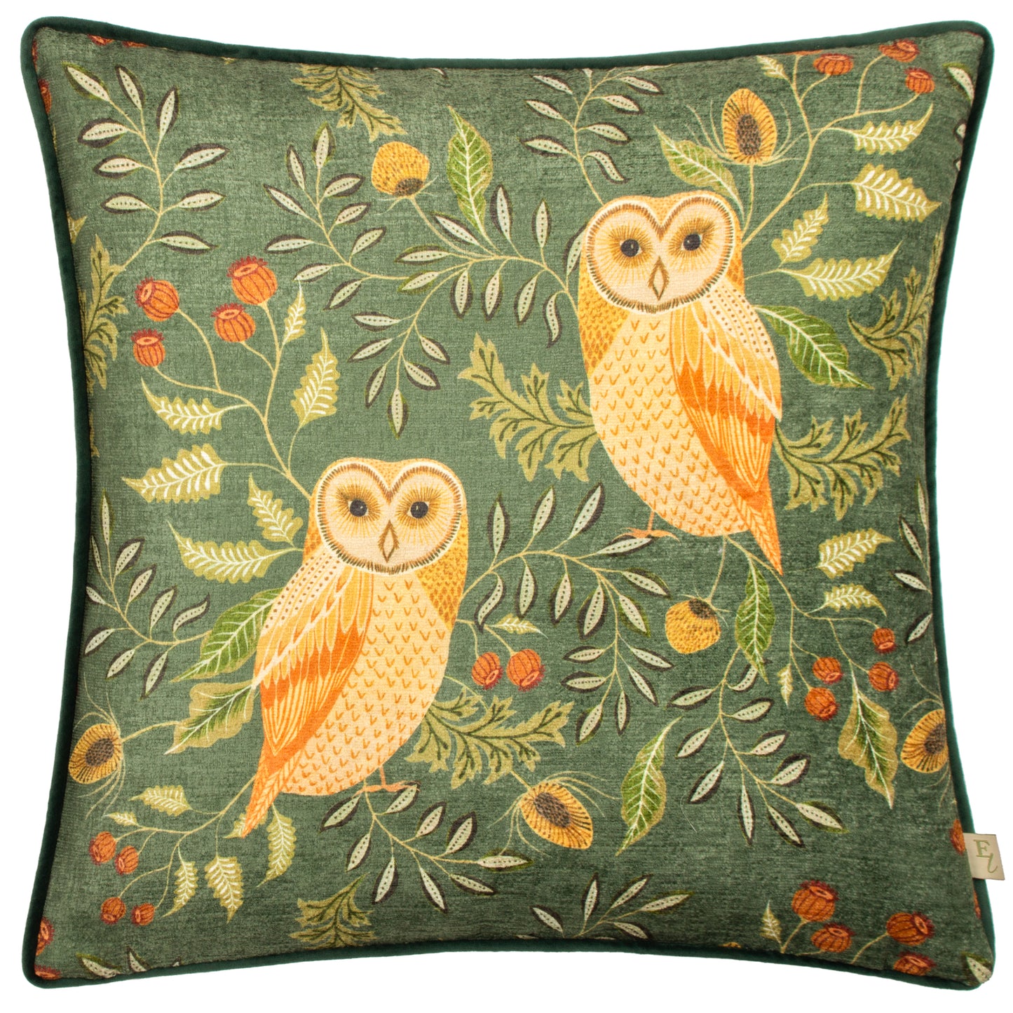 HAWTHORN OWLS 43X43 CUSHION CASE BOTTLE