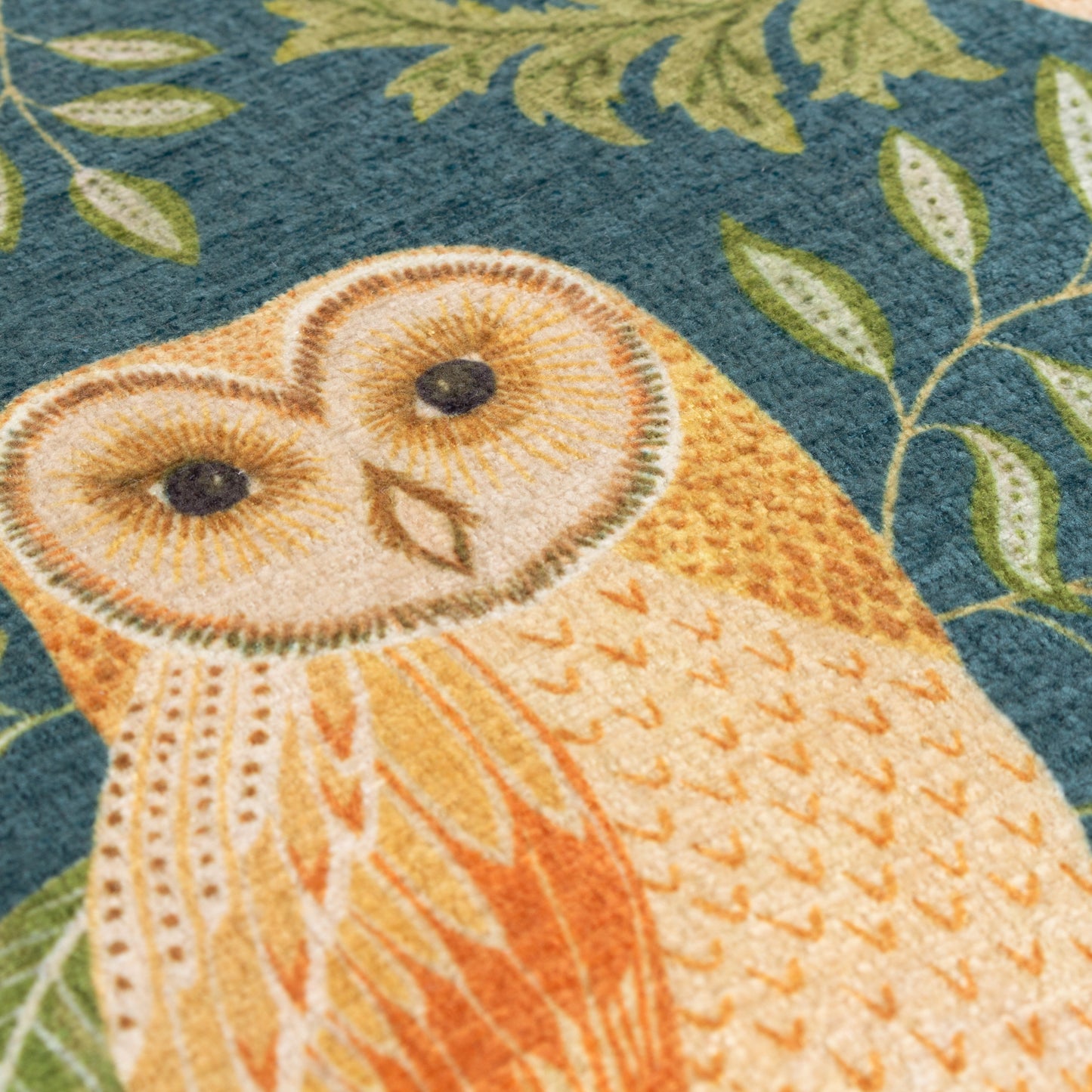 HAWTHORN OWLS 43X43 CUSHION CASE TEAL