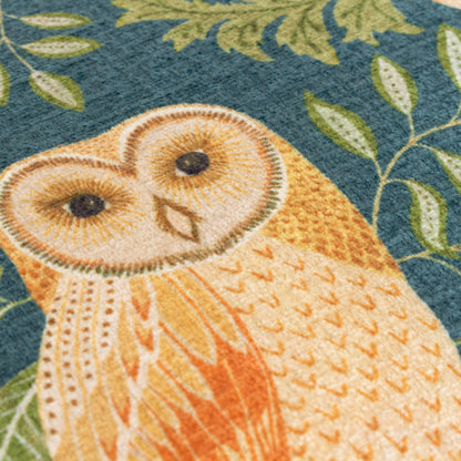HAWTHORN OWLS 43X43 CUSHION CASE TEAL