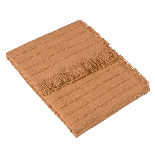 HAZIE LINEAR WOVEN THROW 130X180 CINNAMON