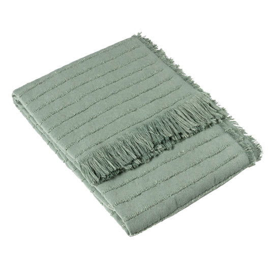 HAZIE LINEAR WOVEN THROW 130X180 EUCALYPTUS