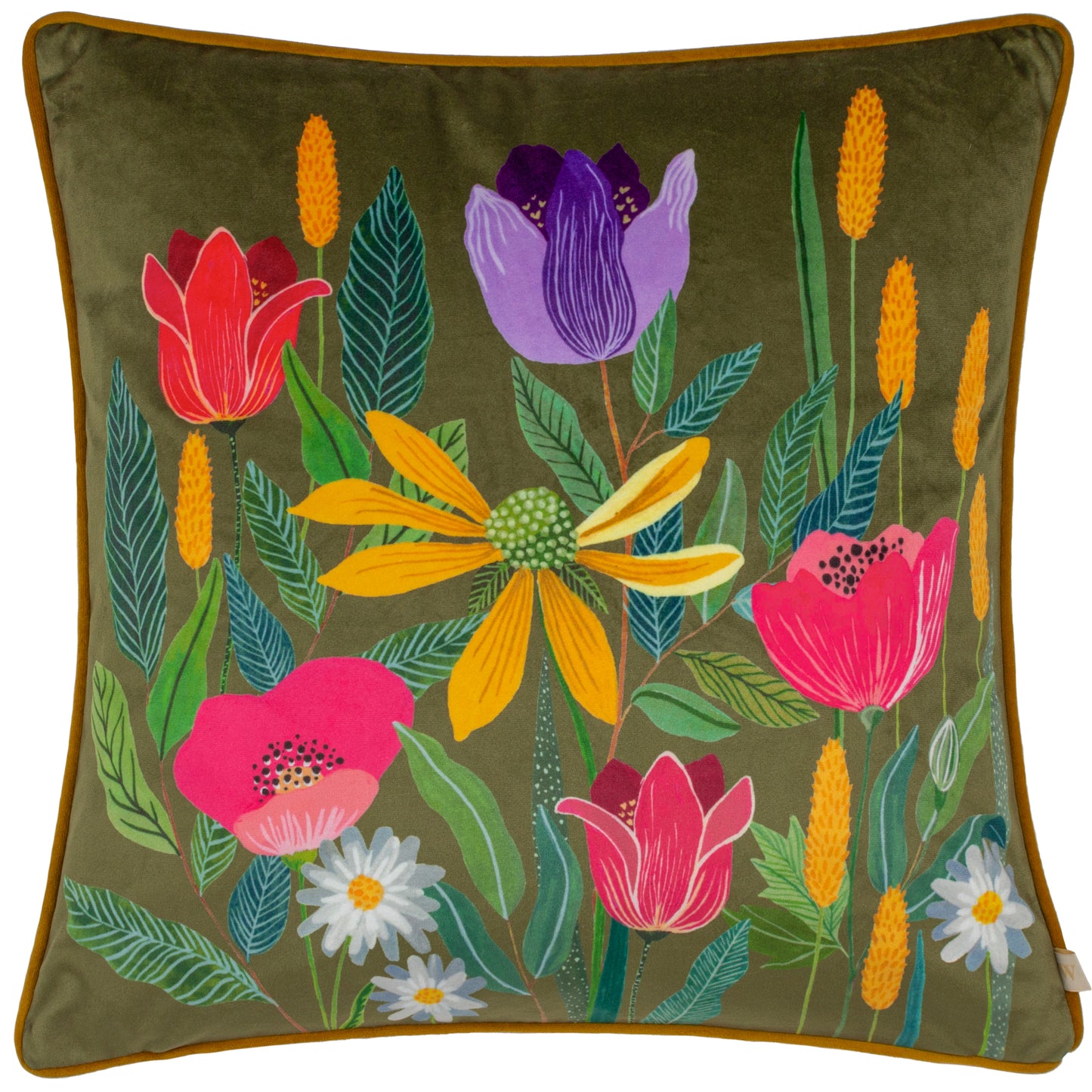 HOUSE OF BLOOM CELANDINE 43X43 CUSHION CASE OLIVE