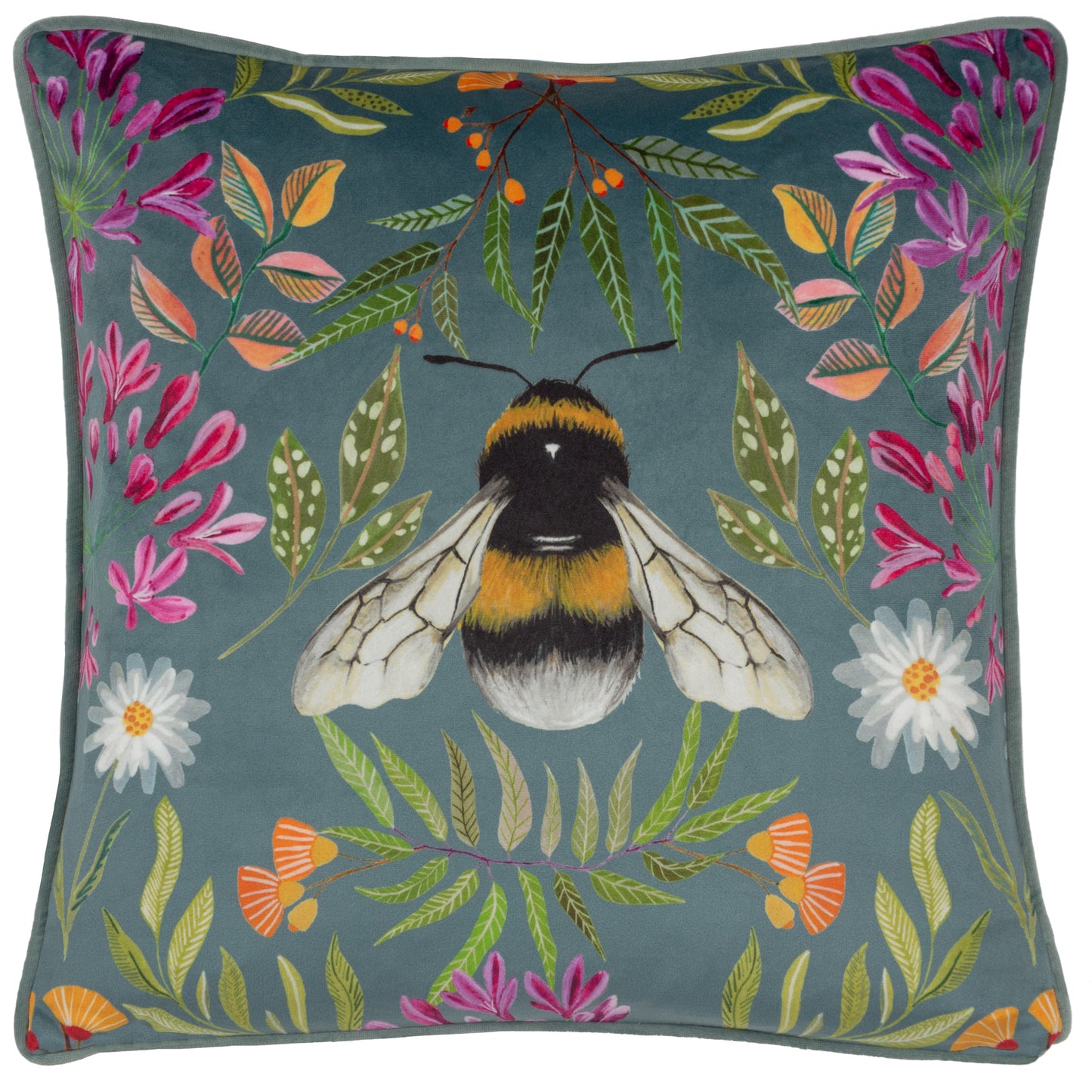 HOUSE OF BLOOM ZINNIA BEE 43X43 CUSHION CASE MULTI