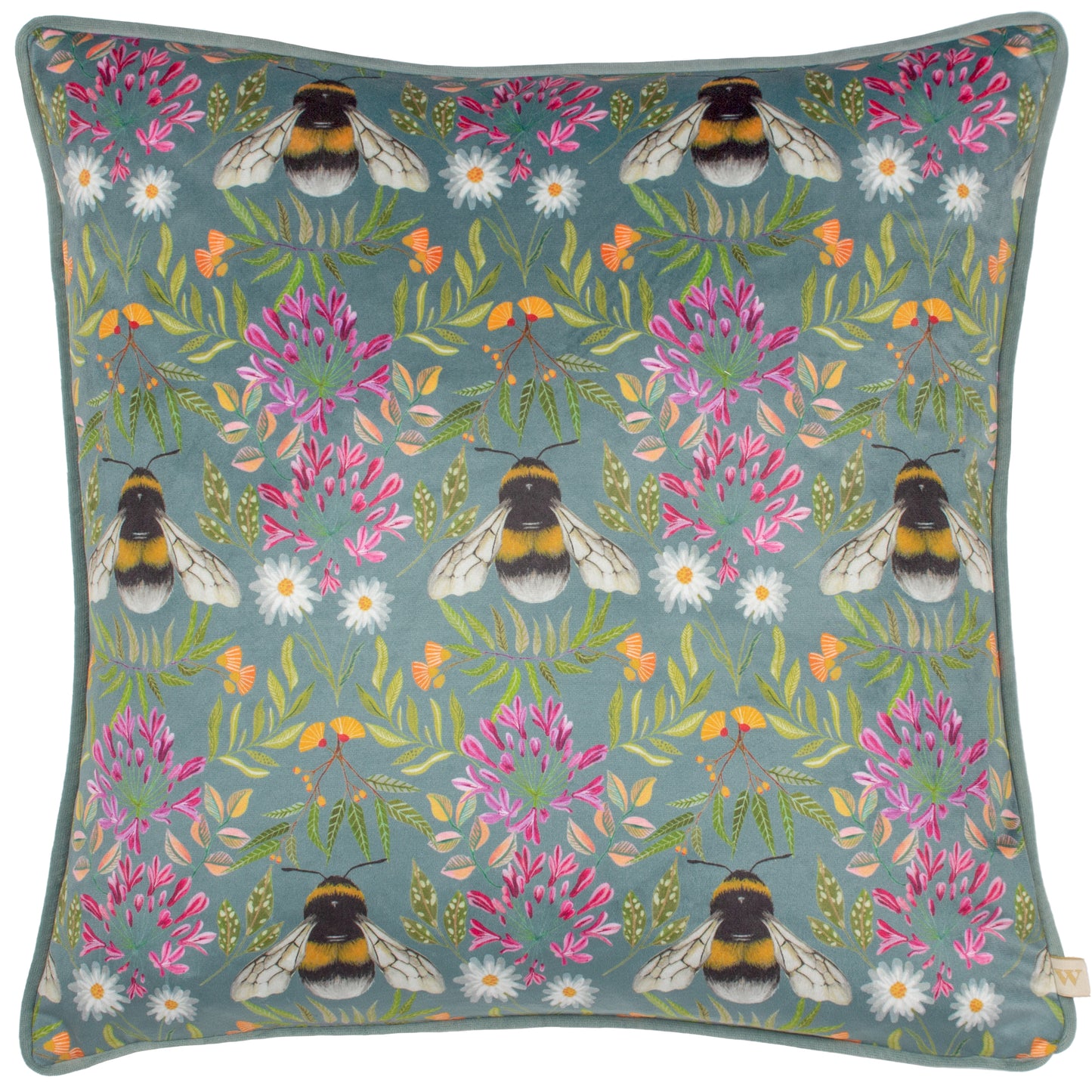 HOUSE OF BLOOM ZINNIA BEE REPEAT 43X43 CUSHION CASE MULTI