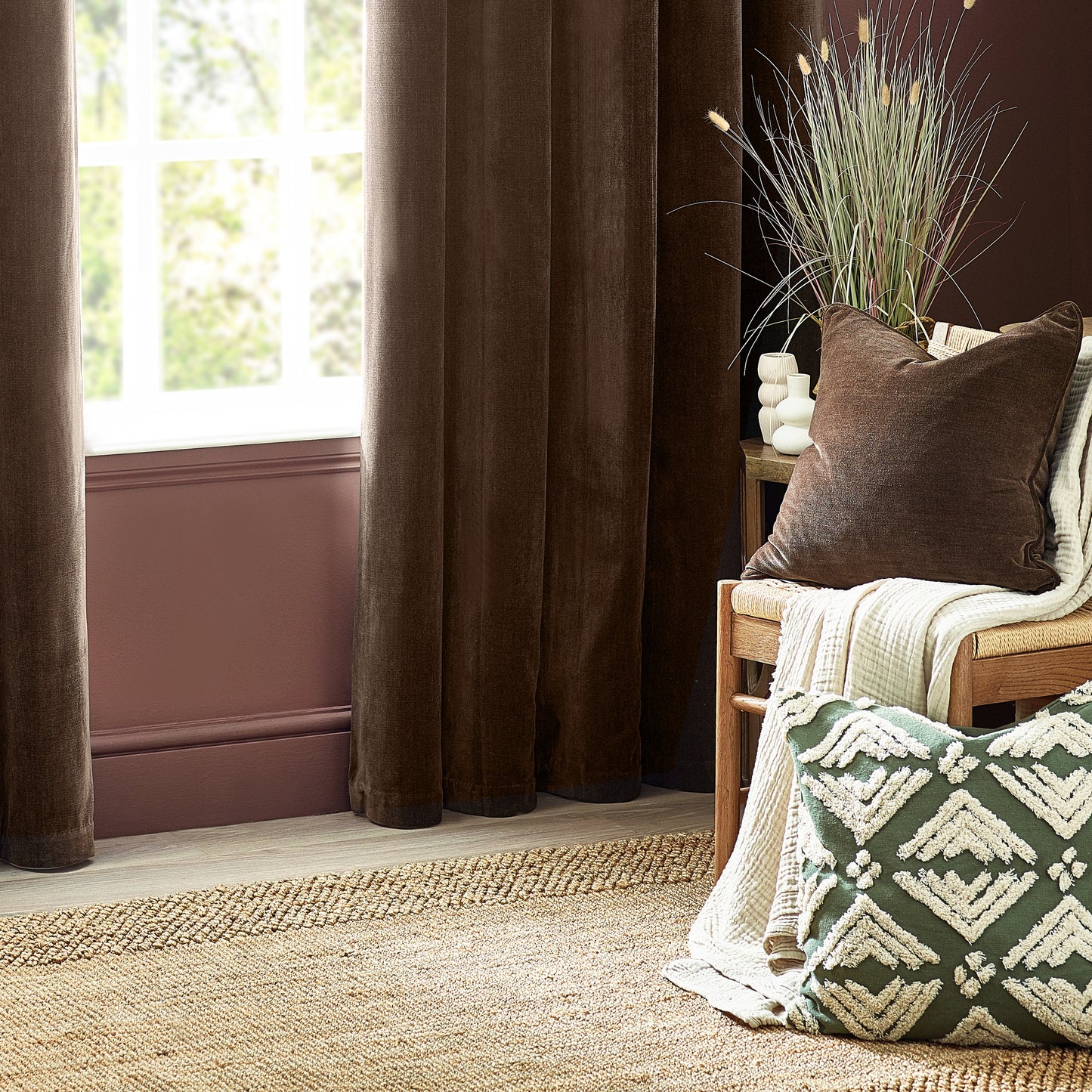 HEAVY CHENILLE 50X50 CUSHION CASE BROWN