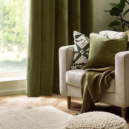HEAVY CHENILLE 50X50 CUSHION CASE OLIVE