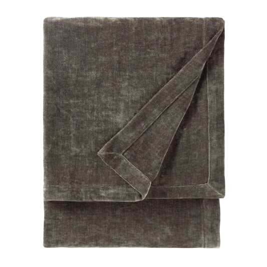 HEAVY CHENILLE 130X180 THROW CHARCOAL