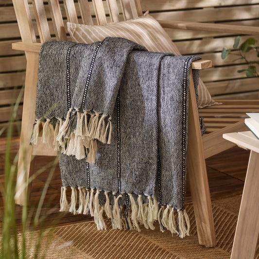 HEDON 130X180 OUTDOOR THROW NAVY
