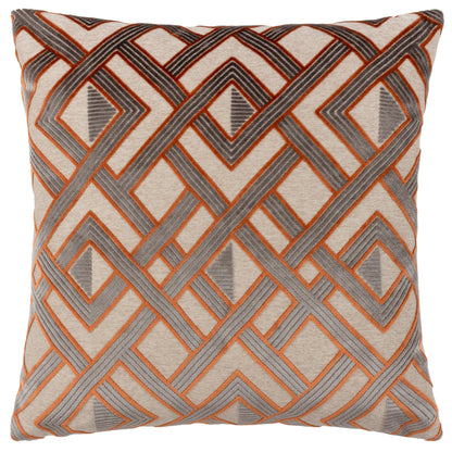 HENLEY 50X50 CUSHION CASE GINGER/GREY