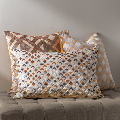 HENLEY 50X50 CUSHION CASE GINGER/GREY