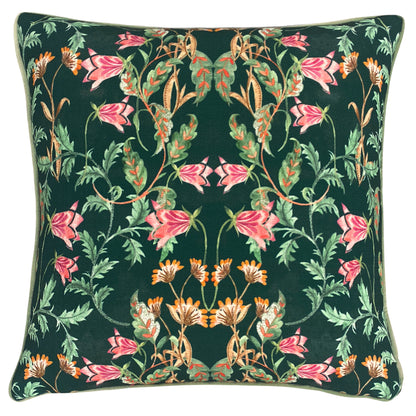 HERITAGE BELL FLOWERS 43X43 CUSHION CASE VIRIDIAN