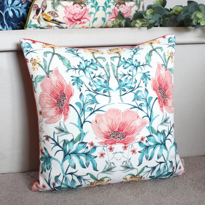 HERITAGE PEONY 43X43  CUSHION CASE CORAL
