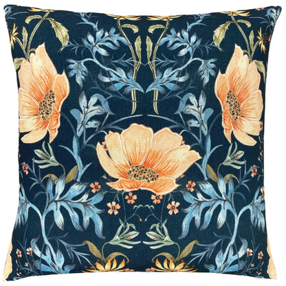 HERITAGE PEONY 43X43  CUSHION CASE MIDNIGHT