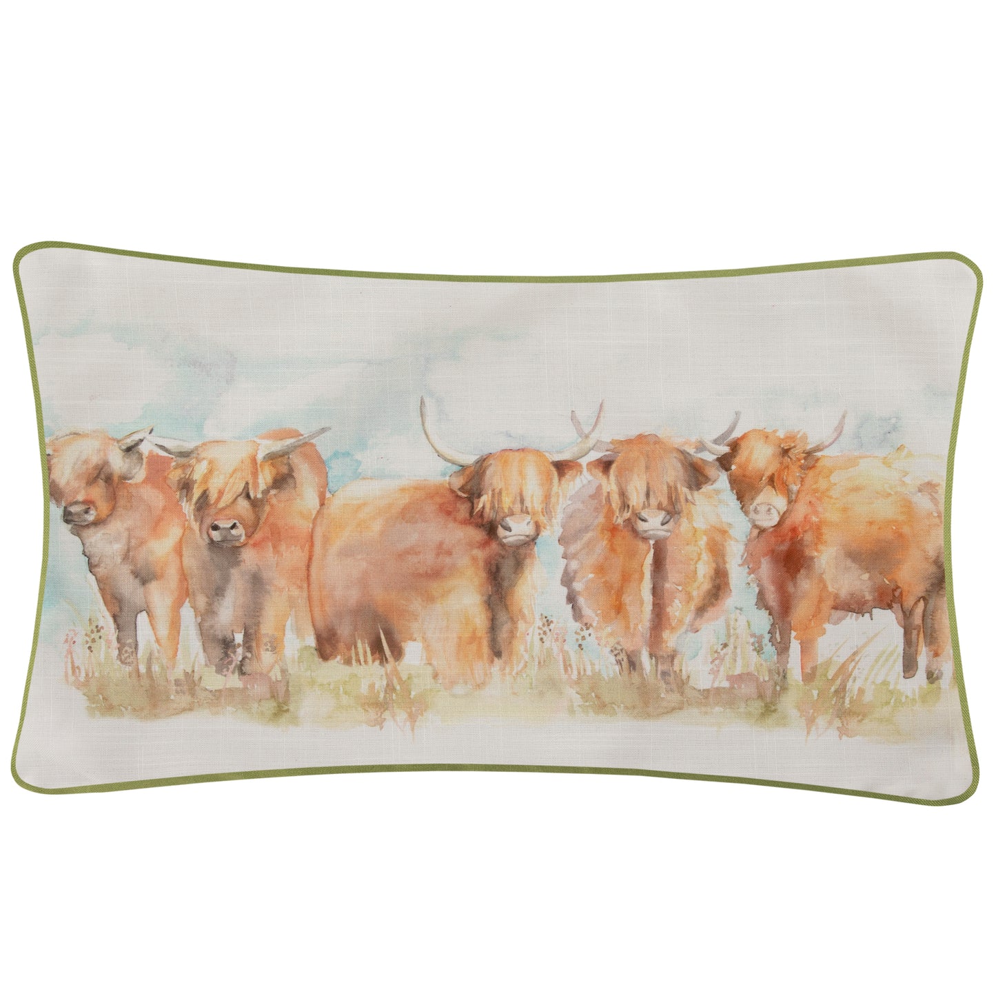 HIGHLAND CATTLE 30X50 OUTDOOR CUSHION CASE ORANGE