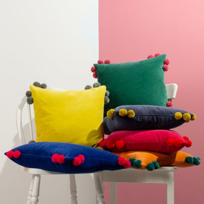 HOOLA 45X45 CUSHION CASE EMERALD/RASPBERRY