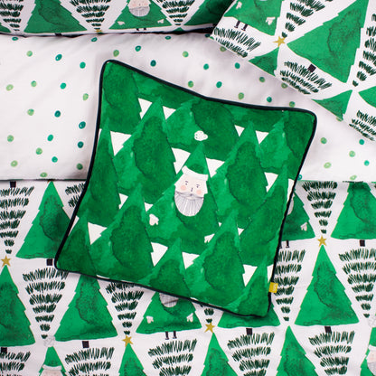 HIDE AND SEEK SANTA 43X43 CUSHION CASE GREEN