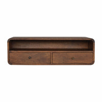 Floating Chestnut Open Console Table