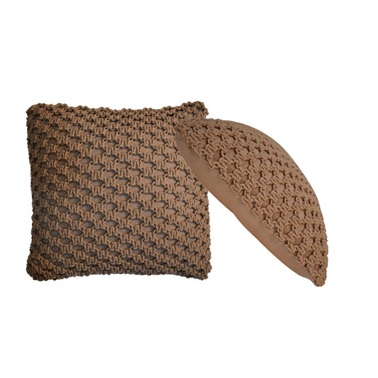 Myra Loop Weave Cushion Set of 2 – Coffee