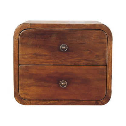 Floating Mini Chestnut Bedside Table | Nightstand