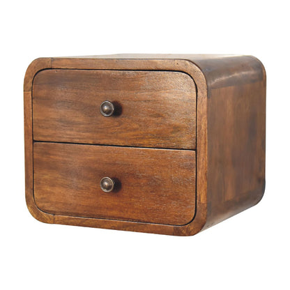 Floating Mini Chestnut Bedside Table | Nightstand