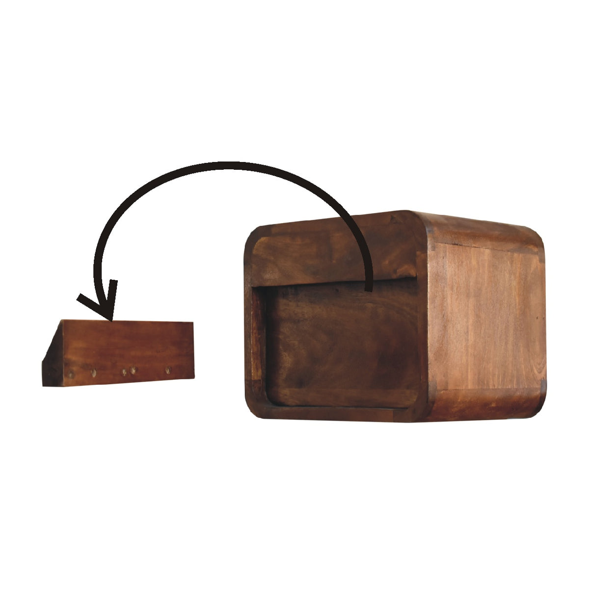 Floating Mini Chestnut Bedside Table | Nightstand