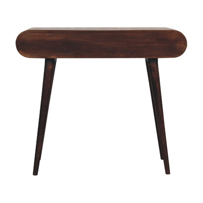 Walnut Curved Edge Console Table