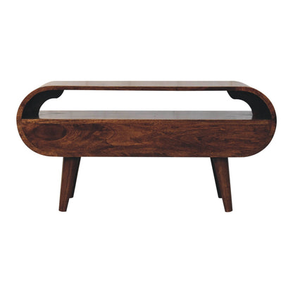 California Walnut Circular TV Stand