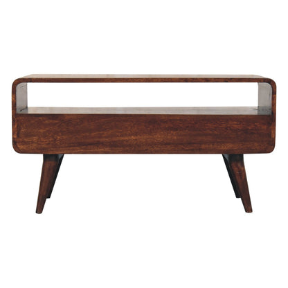 Curved California Walnut Media Unit
