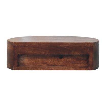 Honey Caramel Wall Mounted Rounded Bedside