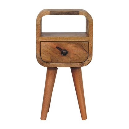 Extra Mini Oakish Curve Open Slot Bedside
